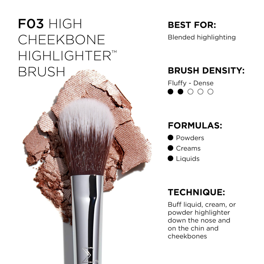 Sigma Beauty F03 High Cheekbone Highlighter™ Brush, Beveled Blending Brush