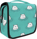 senya Hanging Travel Toiletry Bag Hippo Swimming Kit Makeup Case Cosmetics Organizer for Men Women (Hippo Swimming)