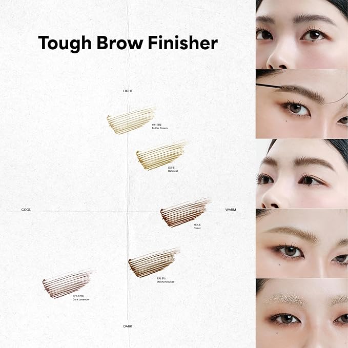 ENTROPY MAKEUP Tough Brow Finisher, 2-In-1 Brow Tint Mascara with Built-In Comb, Skinny Brush, Long-Lasting, Lightweight, Natural Hold and Soft Tint, Mocha Mousse