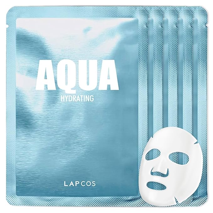 LAPCOS K Beauty Aqua Sheet - Deeply Hydrating Face Mask (Pack of 5)