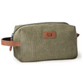 Travel Size Essentials Canvas Toiletry Makeup Bag Olive Green (Initial D)