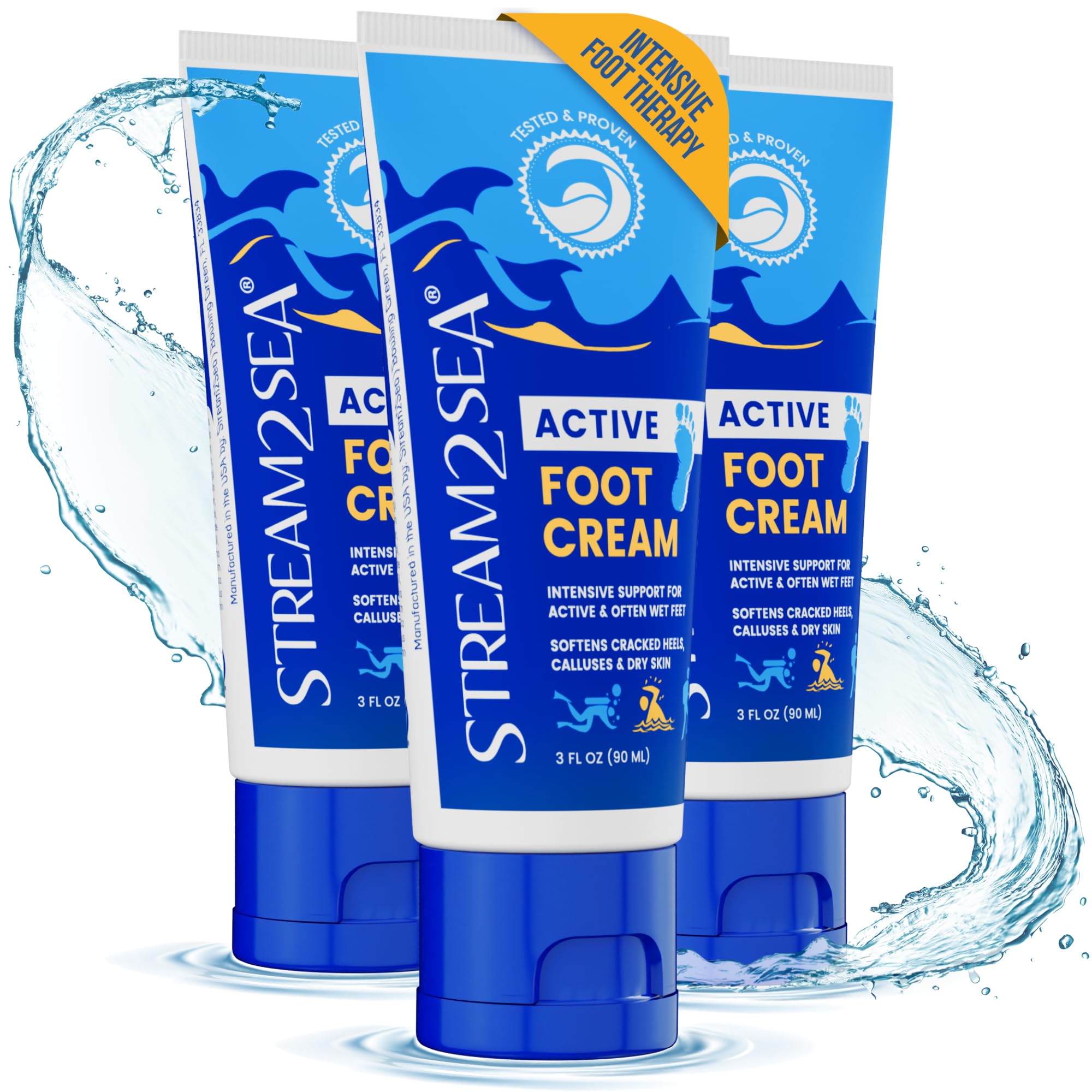 STREAM 2 SEA Active Foot Cream 3 Pack, Neem & Tea Tree