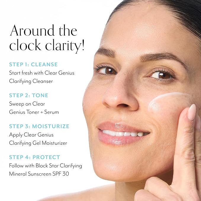 Bliss Clear Genius Clarifying Gel Moisturizer with CLARITY 5 Complex | Salicylic Acid, Niacinamide & Witch Hazel for Blemish-Prone Skin, 1.7 fl oz