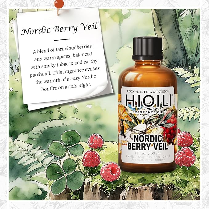 HIQILI Nordic Berry Veil Fragrance Oil for Home Diffuser, Candle & Soap