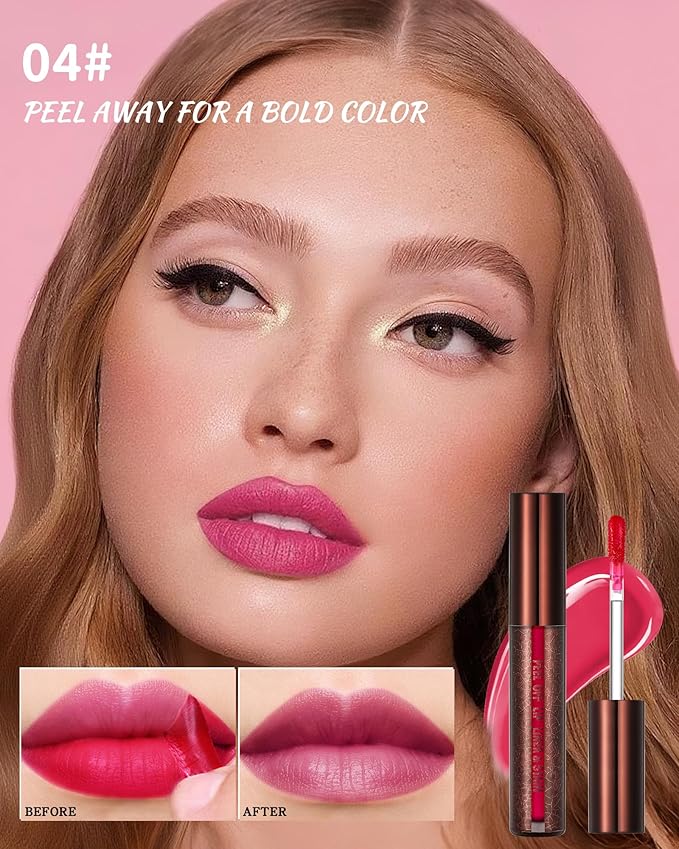 Peel Off Lip Liner Stain, Long Lasting Waterproof Lip Tint Stain Peel Off