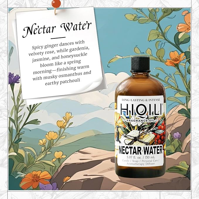 HIQILI Nectar Water Fragrance Oil for Diffuser, Candle & Soap