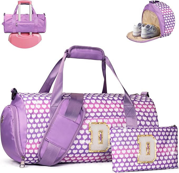 Vogewood Birthday Gifts for 8 Year Old Girl-Kids Glitter Travel Duffle Bag