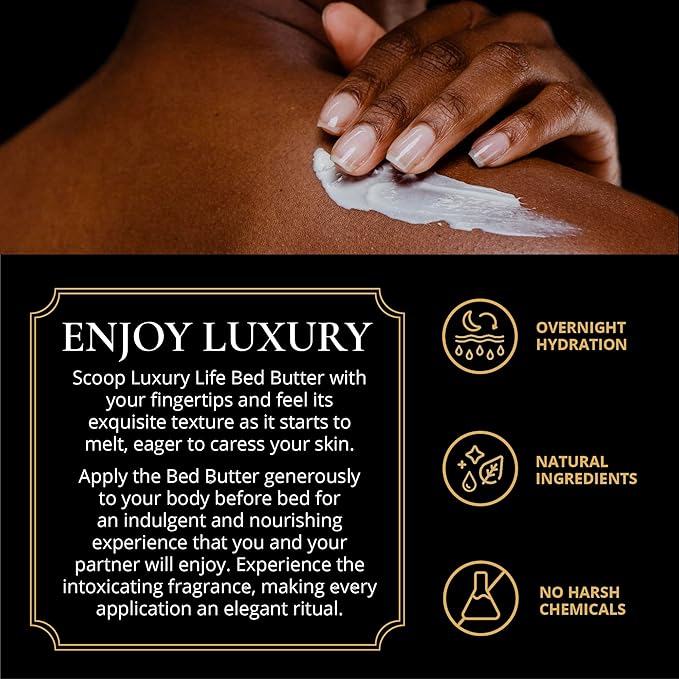 LUXURY LIFE BUTTER - 40% Extrait de Parfum Fragranced Body Butter with Hyaluronic Acid for Ultimate Moisture - Luxurious Room-Filling Natural Fragrances - Non-Greasy, USA Made, Warm Compliments, 5 oz