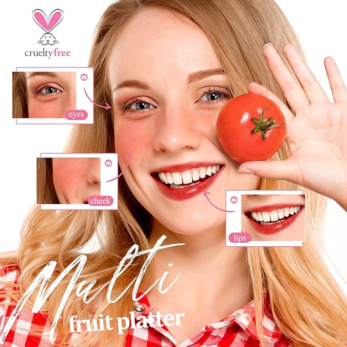 bayfree Lip Tint Stain Set, 3 PCS Korean Water Tint Lightweight Non-sticky, Waterproof Long Lasting Liquid Blush & Lip Stain, Transfer-Proof, Matte Finish Lip Color Makeup (fruit platter)