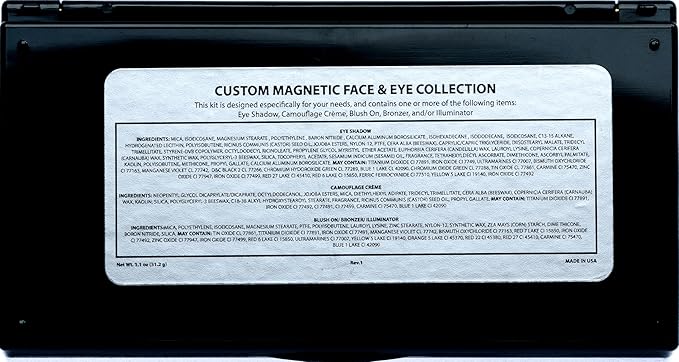 Pure Ziva Metallic Shimmer Off White, Gold Bronze Brown, and Glitter Black Vegan Eyeshadow Trio Palette; Talc, Paraben & Cruelty Free