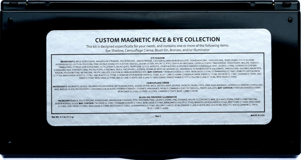 Pure Ziva Off White, Matte Medium Grey Blue, and Glitter Black Deep Navy Blue Vegan Eyeshadow Trio Palette; Talc, Paraben & Cruelty Free