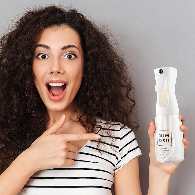 mimosu Continuous Spray Bottle for Hair - 360 Fine Mist Water Sprayer 10oz