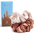 Kitsch & Disney Satin Scrunchies for Women - 2 Pcs, Desert Crown