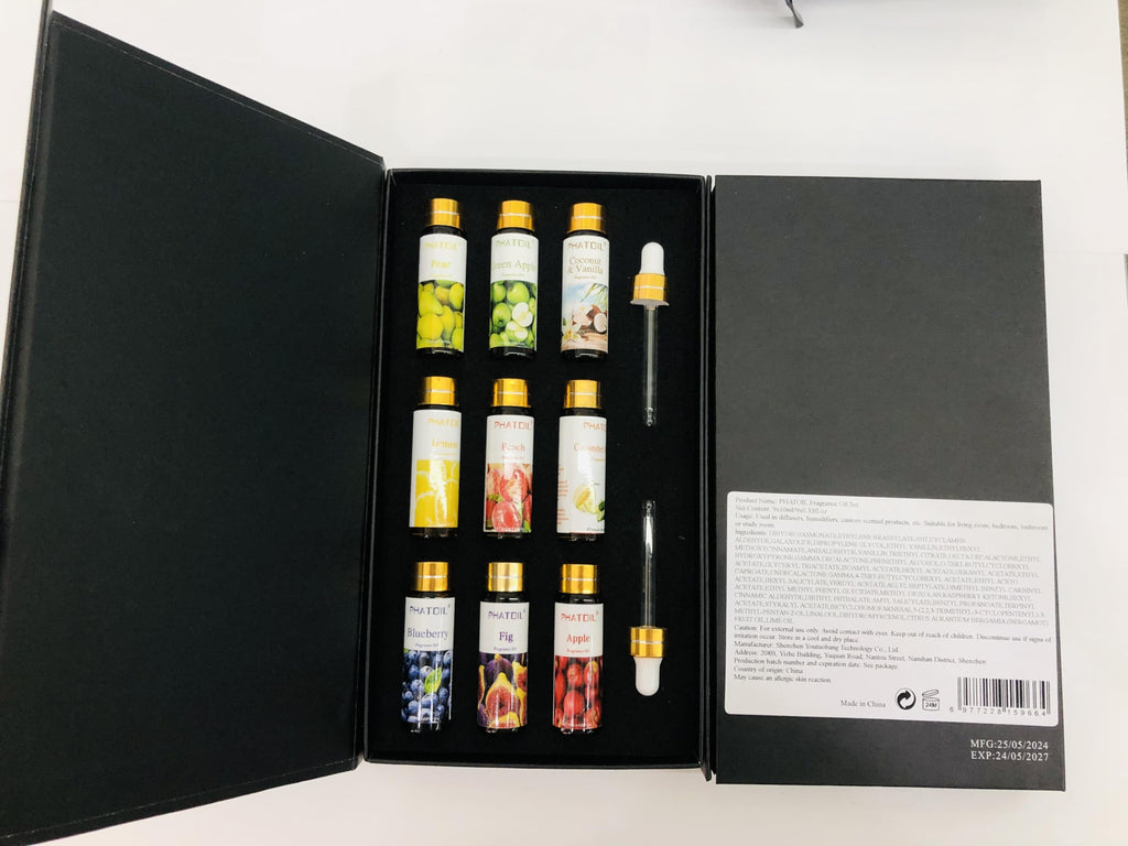 PHATOIL Fruit Fragrance Oil Set for Diffusers for Home, Soap Candle Making