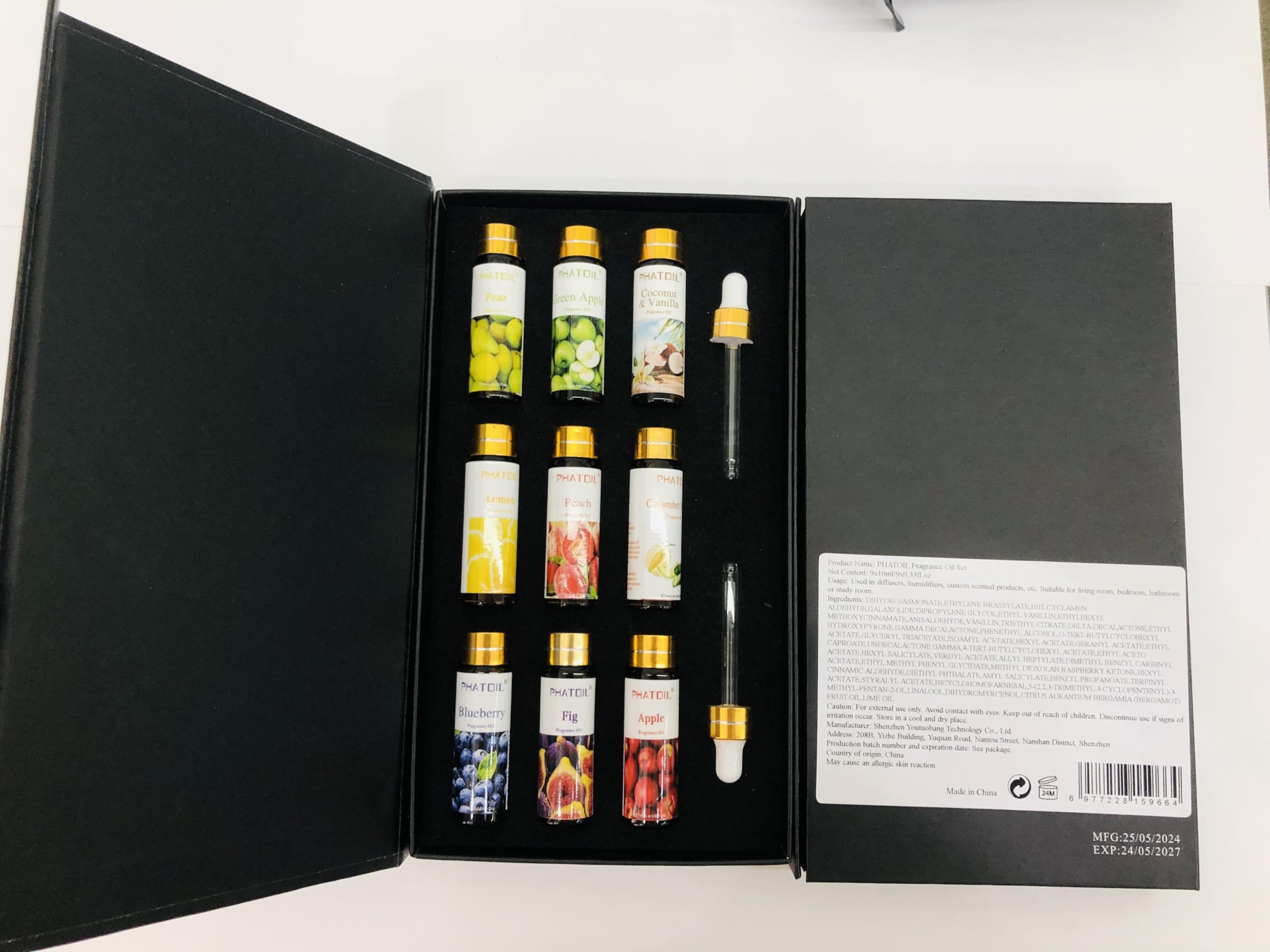 PHATOIL Fruit Fragrance Oil Set for Diffusers for Home, Soap Candle Making