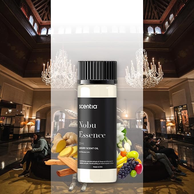 Scentia Nobu Essence Aromatherapy Oil for Diffuser – Hotel Scent Inspired by Nobu Hotel – 20 mL – Jasmine, Lily & Sandalwood Natural Fragrance Oil for Waterless & Cold Air Diffusers, Made in USA