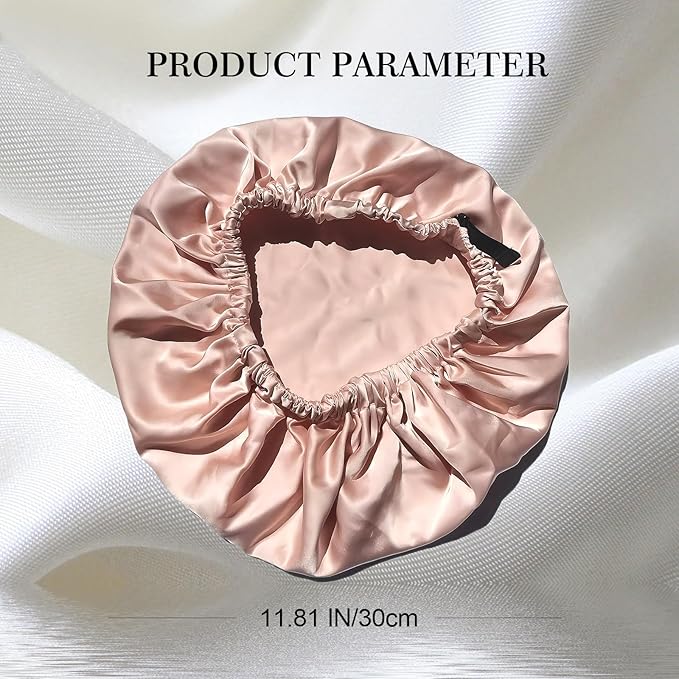 Satin Bonnet Silk Bonnet for Sleeping Women Double Layer Hair Bonnet Wrap Sleep Cap Gifts for Women Curly Hair Champagne