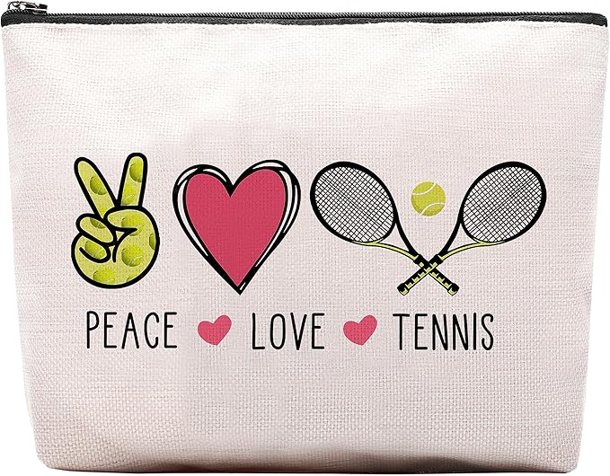 CEASQVAA Tennis Gifts Tennis Makeup Bag Pouch, Inspirational Tennis Gifts for Women, Gifts for Tennis Lovers Players Birthday Gift for Coach
