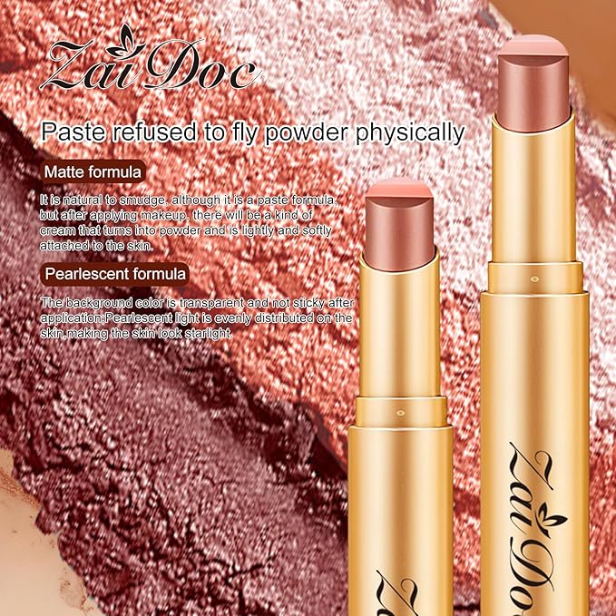 ZAIDOC 3 Color Eyeshadow Stick, Long Lasting & Waterproof Creamy Eye Shadow, with Vitamin E Makeup for Day & Night Look, 0.12 Oz (Glittering rose)
