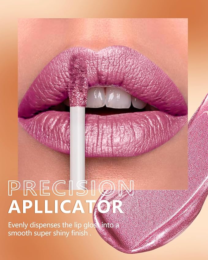 MAKI YIKA Pink Lipstick for Women Metallic Liquid Lipsticks Long Lasting