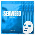 LAPCOS K Beauty Seaweed Sheet - Purifying & Hydrating Face Mask (Pack of 5)