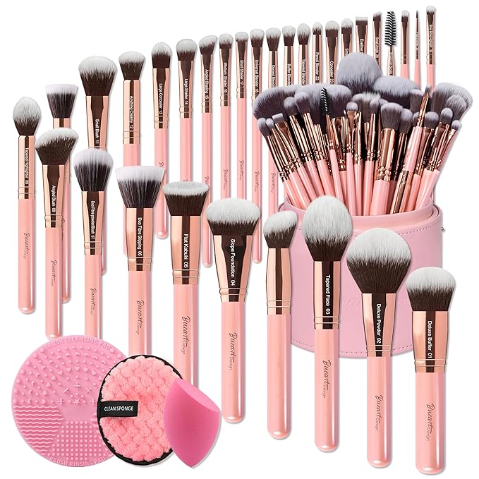 Bueart Design Labeled 30Pcs Professional Deluxe Makeup Brushes Set