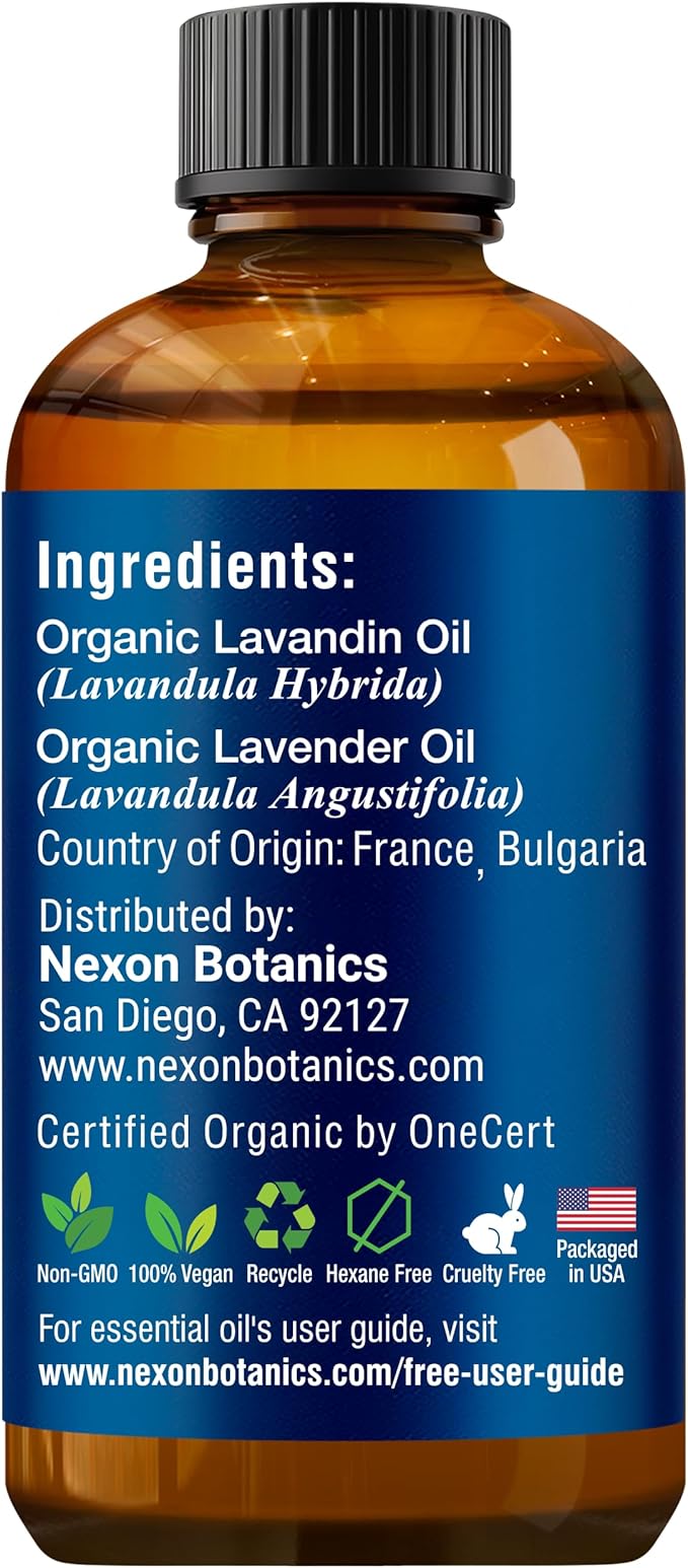 Organic Lavender Essential Oil 30 ml - 100% Natural & Hexane Free Formula