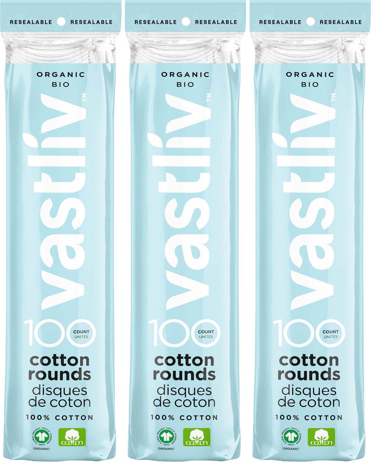 Vastliv Premium Cotton Rounds for Face, Makeup Remover Pads, 600 Count
