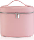 UUYUUY Makeup Bag Vanity Case Cosmetic Bag with Removable Divider Travel Toiletry Bag for Women Portable Make up Box Organizer, Pink