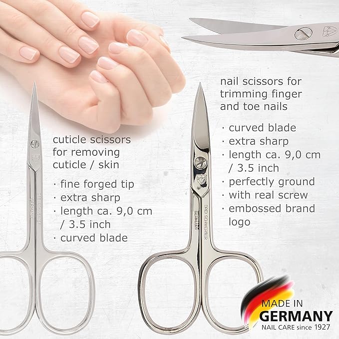 3 Swords Germany - brand quality 8 piece manicure pedicure grooming kit set synthetic leather case camouflage - Made in Germany