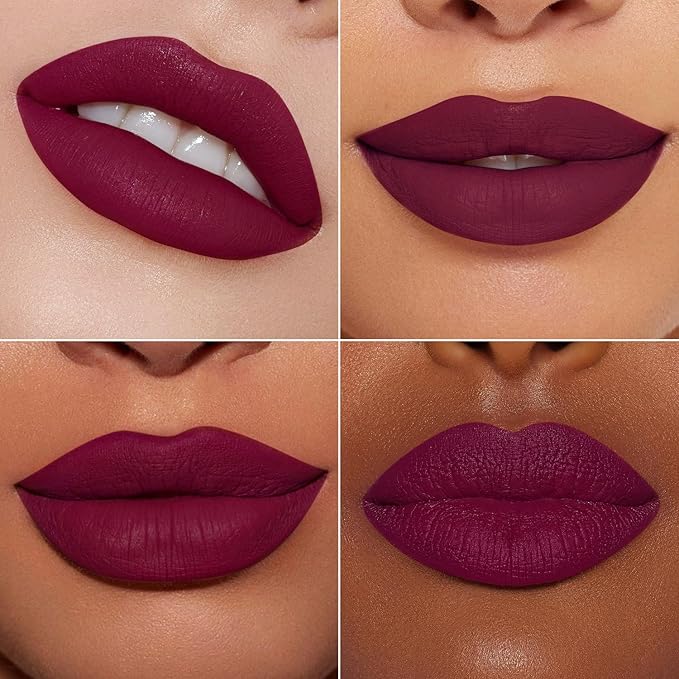 MAKI YIKA Dark Purple Lipstick Matte for Women Color Stay Long Lasting Lipsticks