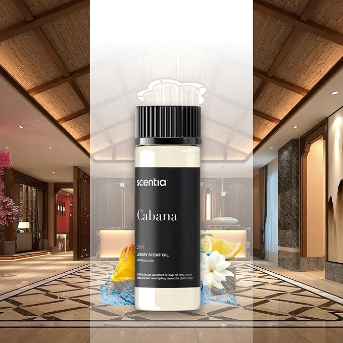 Scentia Coastal (Cabana) Hotel Scent Diffuser Oil – Luxury Fragrance Inspired by 5-Star Spa – 50 mL – Jasmine, Bergamot & Sea Breeze Essential Oil Blend for Home, Office & Aromatherapy Diffusers