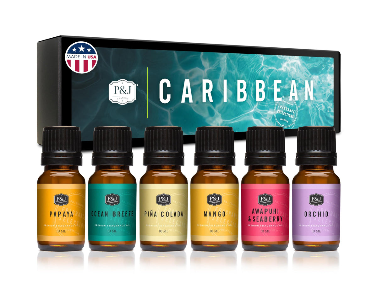 P&J Fragrance Oil Favorites Set | Fresh Cotton, Amber, Leather, Strawberry Shortcake, Lilac, Vanilla for Candle Making, Soap Making Supplies, Diffuser Oils Scents
