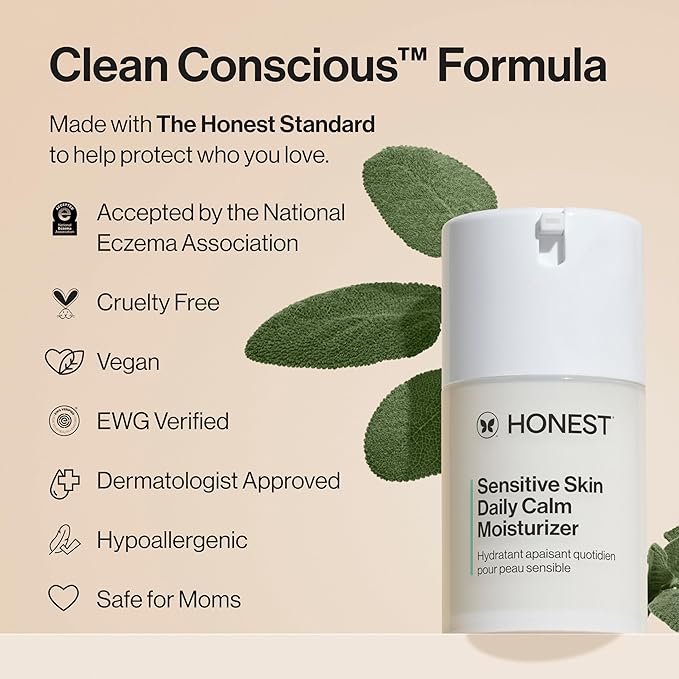 Honest Beauty Sensitive Skin Daily Calm Lightweight Moisturizer, 1.7 fl oz