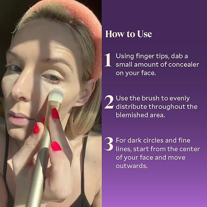 Contoured Concealer Brush for Eyes & Nose – Precise Blending Makeup Brush for Flawless Coverage – Soft, Non-Shedding, Cruelty-Free Brush for Spot Concealing & Hard-to-Reach Areas