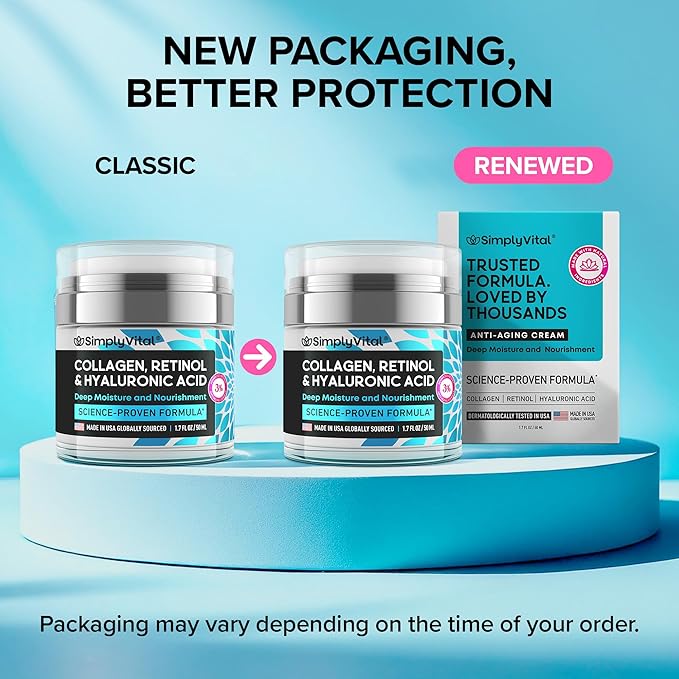 Anti-Aging Face Moisturizer with Retinol, Collagen & Hyaluronic Acid - Moisturizer Face Cream for Women & Men - Visibly Firming & Hydrating Neck Cream - Day & Night Skin Care - 1.7 fl oz