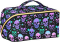MNSRUU Makeup Organizer Bag, Stars Purple Skulls Travel Makeup Bags Makeup Vanity Case Large Capacity Rhombus Cosmetic Toiletry Bag for Girl Women Ladies