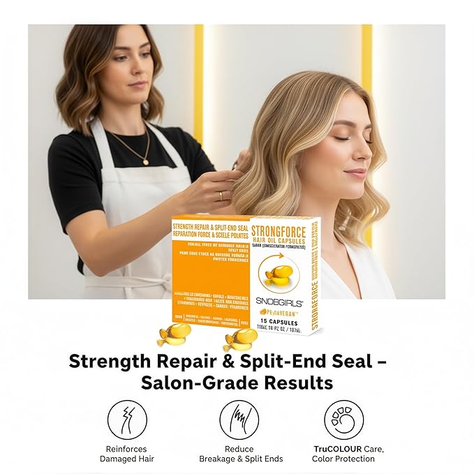SNOB GIRLS Strength Repair Hair Serum Capsules for Damaged Hair, Split Ends