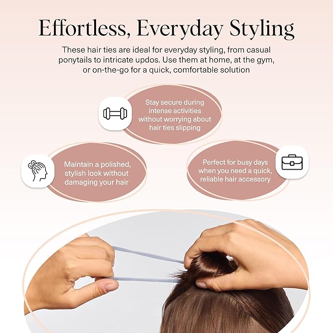 Kitsch Seamless Hair Ties No Damage - Garden Bouquet, 8pcs