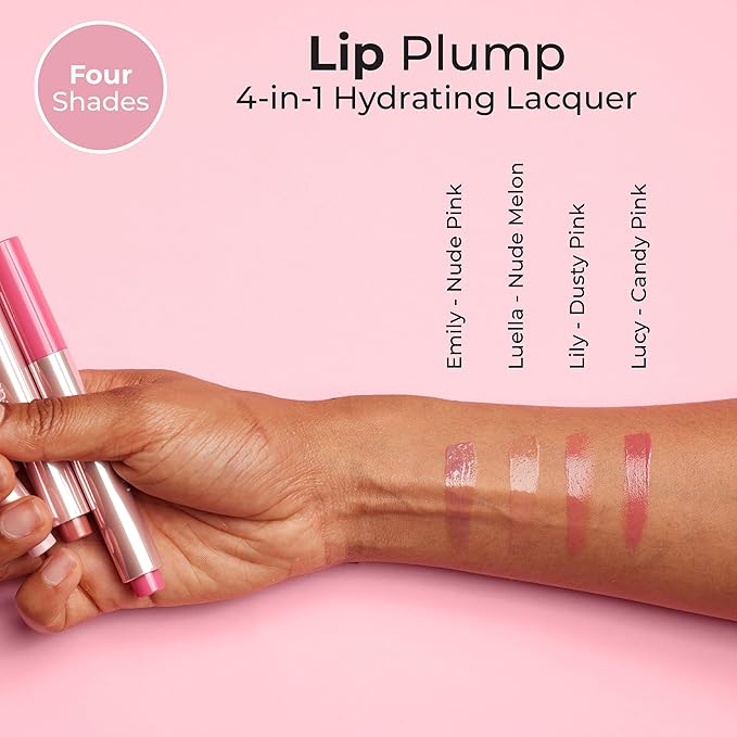 MCoBeauty Lip Plump 4-in-1 Hydrating Lacquer - Lucy, Candy Pink