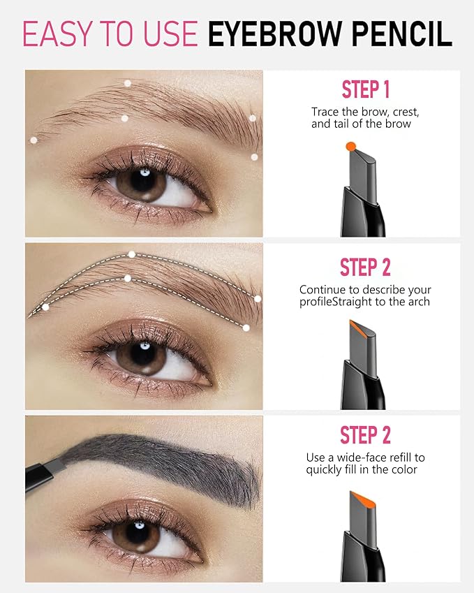 Yfulfill Gray Eyebrow Pencils for Older Women with Grey/Silver/White Hair