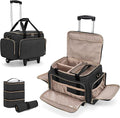 LUXJA Rolling Makeup Case with 3 Removable Makeup Bags and 1 Brush Holder