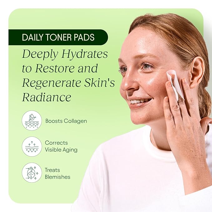JIYU Toner Pads - Korean Skincare for Dark Spots, Wrinkles & Dull Skin - Hydrating Facial Treatment with Snail Mucin, Niacinamide, Peptides & Centella - 100 Count