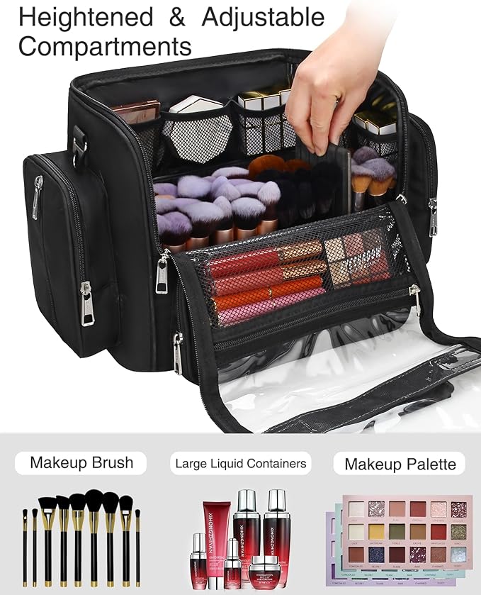 Makeup Brush Bag, Extra Large Clear Makeup Brush Holder for Makeup Artists