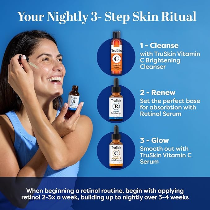 TruSkin Retinol Serum for Face with Hyaluronic Acid & Cica, 2 fl oz