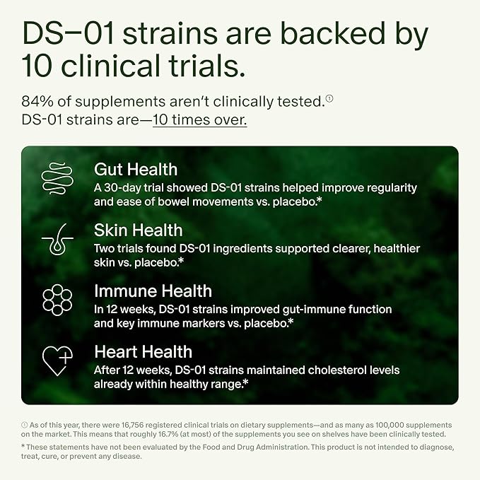 Seed DS-01 Daily Synbiotic - Prebiotic and Probiotic for Women & Men - Digestive Health, Gut Health, Immune Support, Bloating & Constipation Relief - Vegan & Shelf-Stable - 30-Day Starter (60ct)
