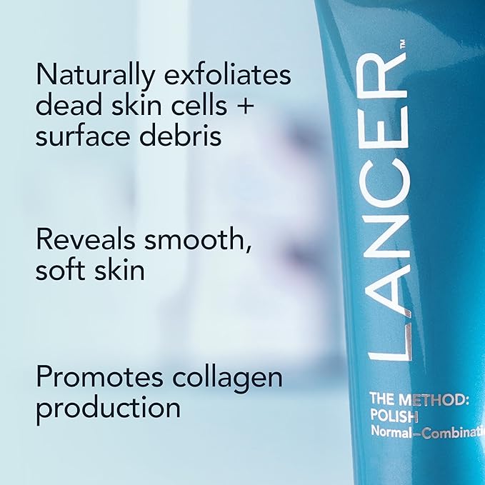 Lancer Skincare | The Method: Polish Facial Exfoliator | Face Scrub with Natural Minerals | Exfoliating Face Scrub for Normal Combination Skin | Daily Skin Polish | Dermatologist Developed | 4.2fl oz