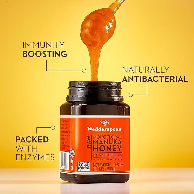 Wedderspoon Raw Mānuka Honey 150+ MGO, 8.8 Oz, Unpasteurized New Zealand Honey, Non-GMO, BPA-Free Jar, Superfood & Natural Wellness Support