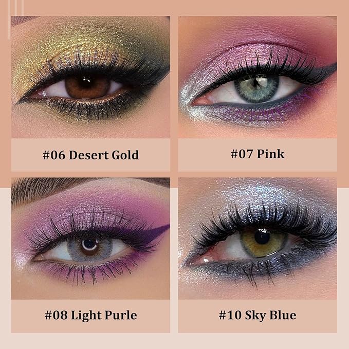 MooGlamor Colorful Shimmer Eyeshadow Eye Shadow Sticks Set (Type B 8 Pcs)