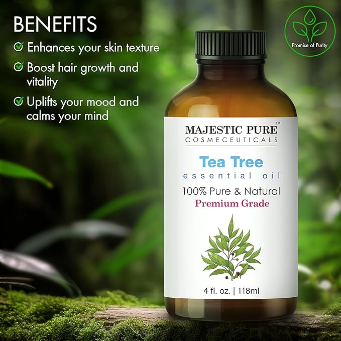Majestic Pure Tea Tree Essential Oil for Diffuser - 4 Fl Oz